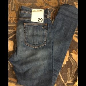 Rag & Bone High Rise Skinny Jeans. El Cut Hem